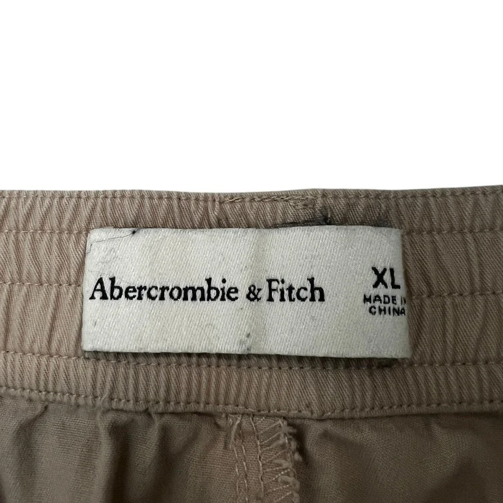 Abercrombie & Fitch Cargo Jogger Solid Pants Tan Gorpcore Utility Size XL